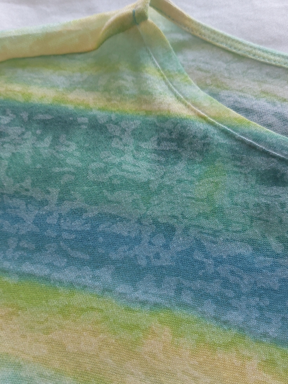 LAURA, Everyday Striped Blue, Green & Yellow Women's Tunic - Picture 13 of 13
